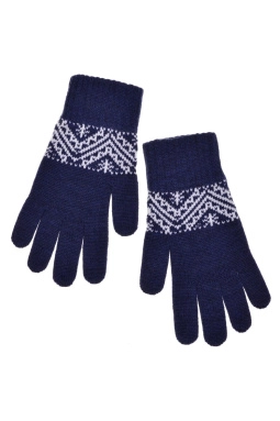 Перчатки жен,а11051,а11051-36(черника,син-т,,меринос бел узор), (17)