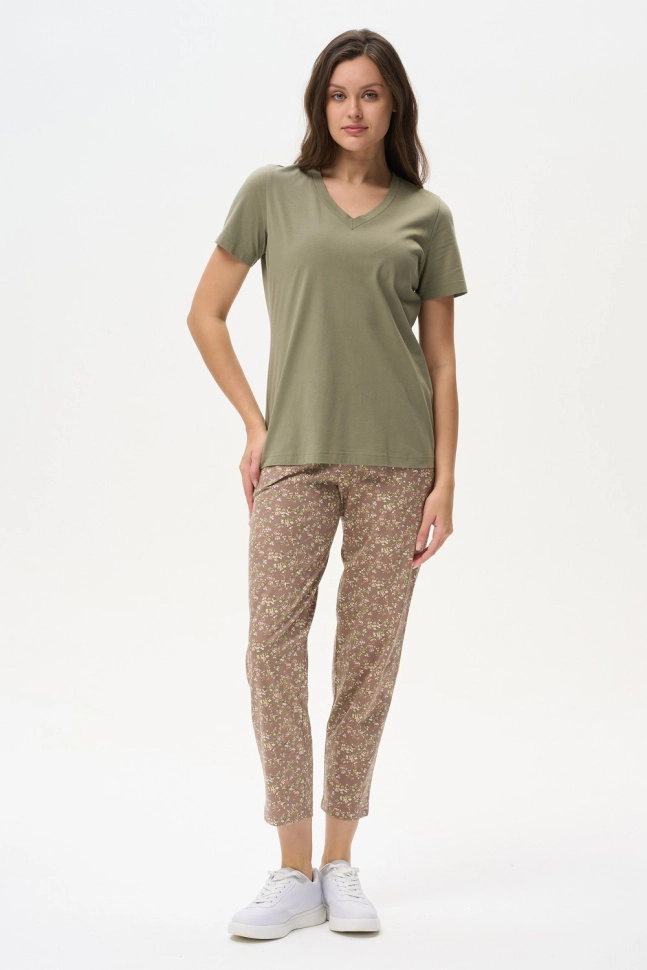 Брюки жен,b0264,b0264-f19.5s03(бежевый,беж,,розочки), (44-164)