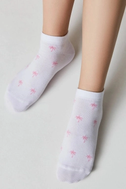 Носки жен,23с-111сп,589(белый-розовый,бел,,пальмы св.роз), (23)