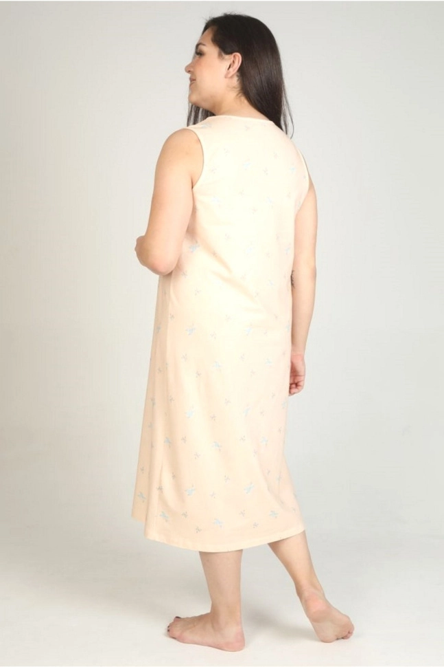 Сорочка ноч жен,60095,-(бежевый,молоч,,круж розы гол листья), (46-170)