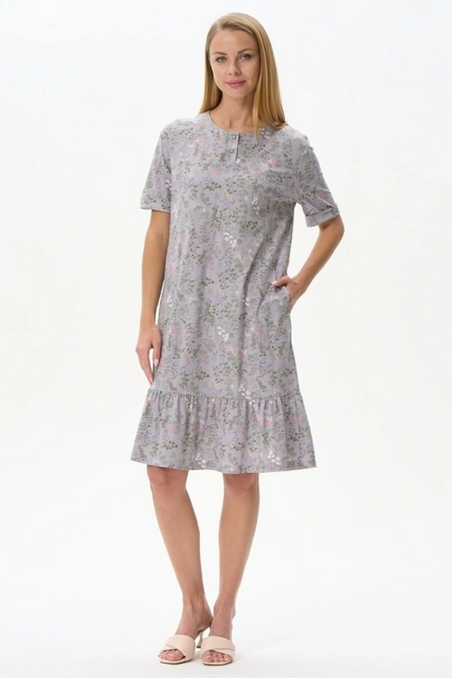 Платье жен,n2230,n2230-p90.4s03(серый,сер,,разноцв цветы), (44-164)