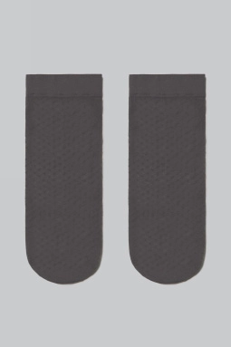 Носки жен,16с-127сп,-(grafit,сер-т,,точки на ромбах), (23-25)