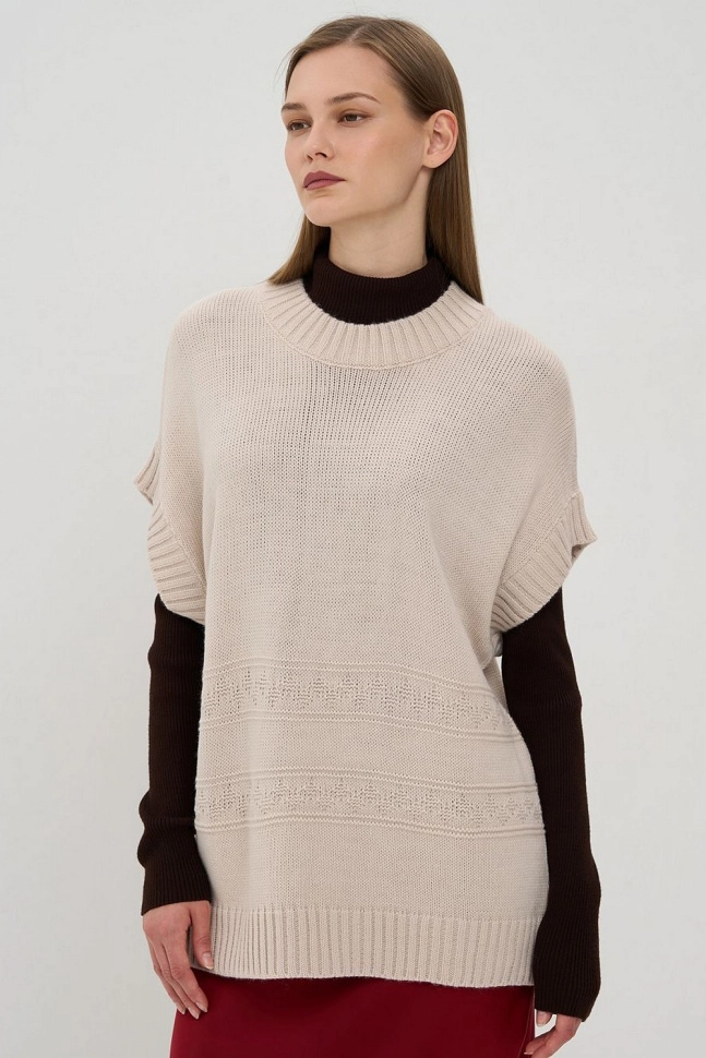 Жилет жен,5242-1783,-(ваниль,беж,,), (46-48-158,164)