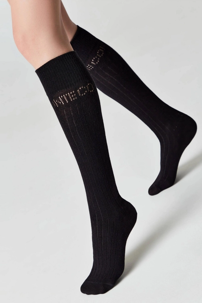 Гольфы жен,23с-152сп,006(черный,чер,,полос ажур), (23-25)