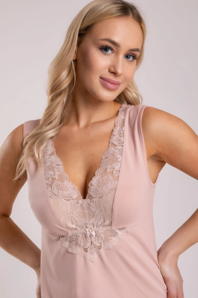 Сорочка ноч жен,s8187,s8187(серебристый пион,беж,,), (46-164)