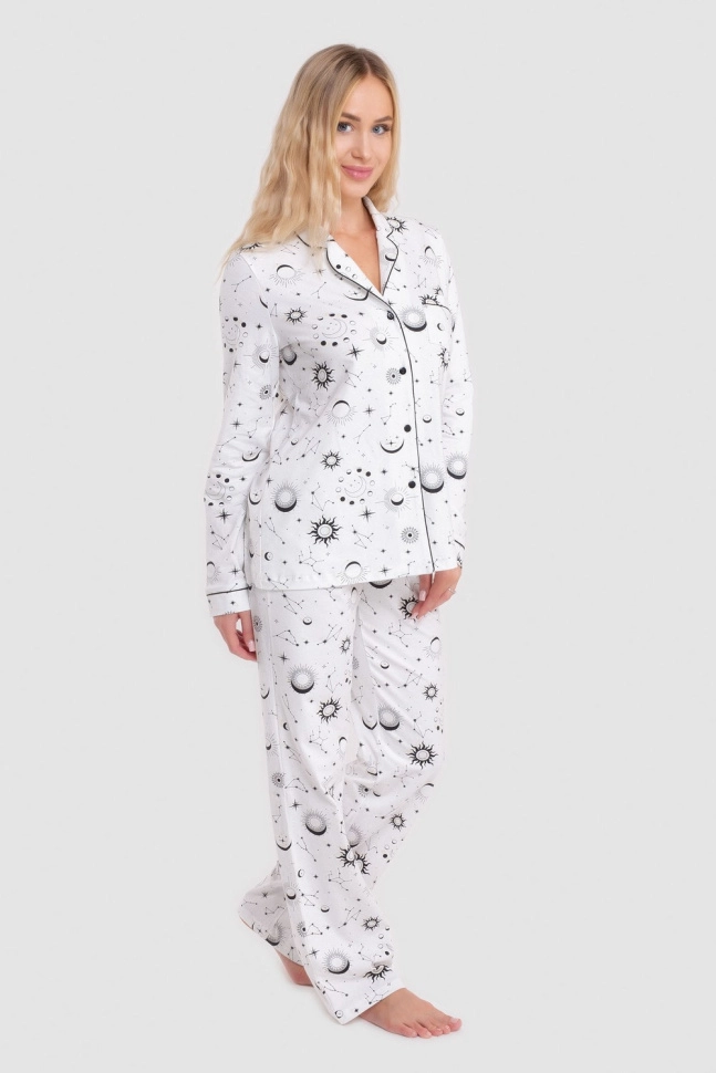 Пижама жен,s5422,s5404,s5404/33(молочный с рис. 3317,молоч,,созвездия на молочном), (44-170)
