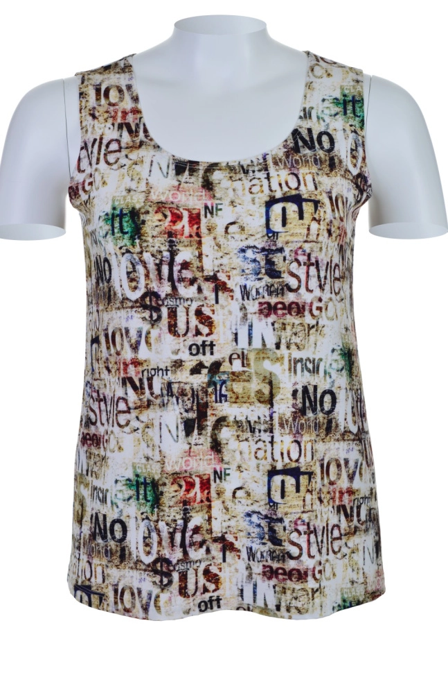 Майка жен,а1008,а100809(,молоч,,зел чер надписи), (44-158,164)