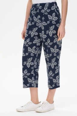 Брюки жен,b1280,b1280-p59.5s11(тёмно-синий,син-т,,молоч листья), (44-164)