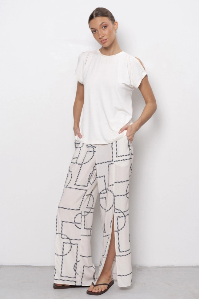 Брюки жен,50165,1f-010(экрю,молоч,,прерывистые линии), (46-170)