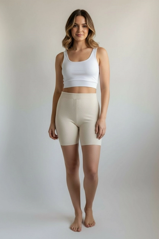 Шорты жен,рб000232,-(белый OFF WHITE 0Е1001 ALICE 28/2,молоч,,меринос спецзаказ), (42-44)