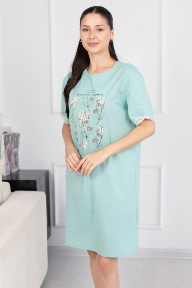 Сорочка ноч жен,666204,5с4681(мята,зел-св,,гортензия), (46-158,164)