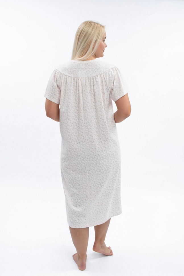 Сорочка ноч жен,в309379,-(цветочные штампики по с.розовому,,,), (50-158,164)