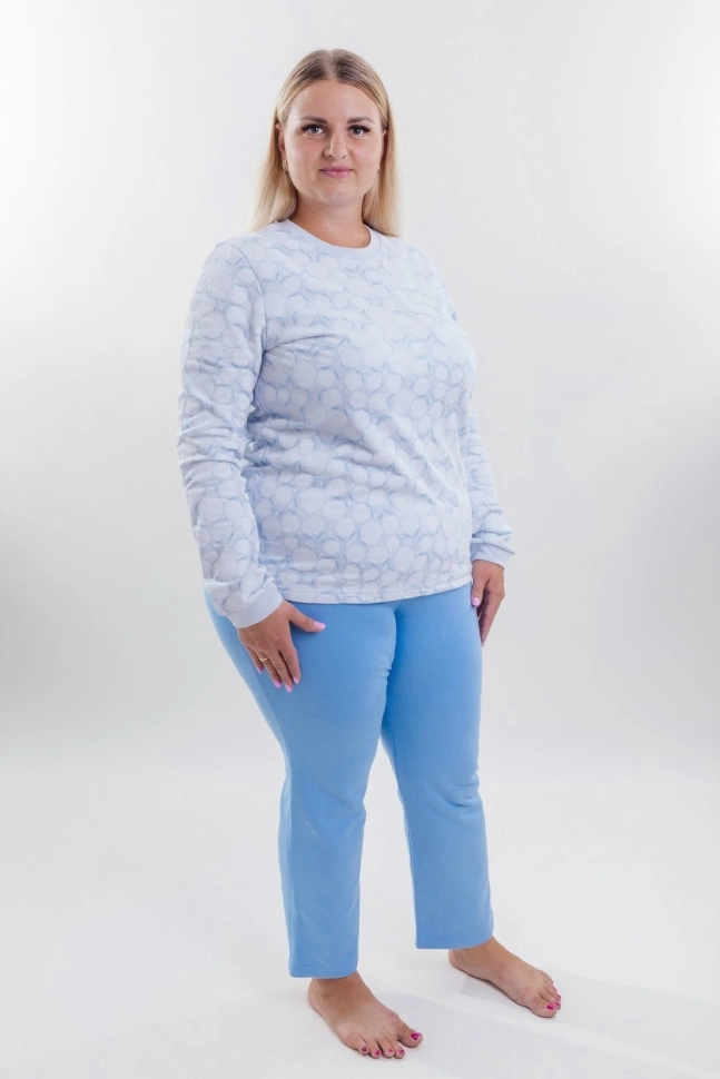 Пижама жен,р224242,-(пушистые шарики+голубой,гол,,одуванчики), (58-170,176)