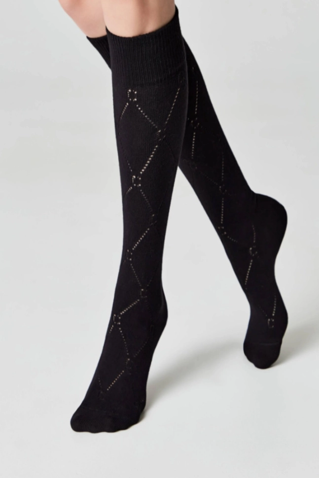 Гольфы жен,23с-152сп,007(черный,чер,,ромбы ажур), (23-25)