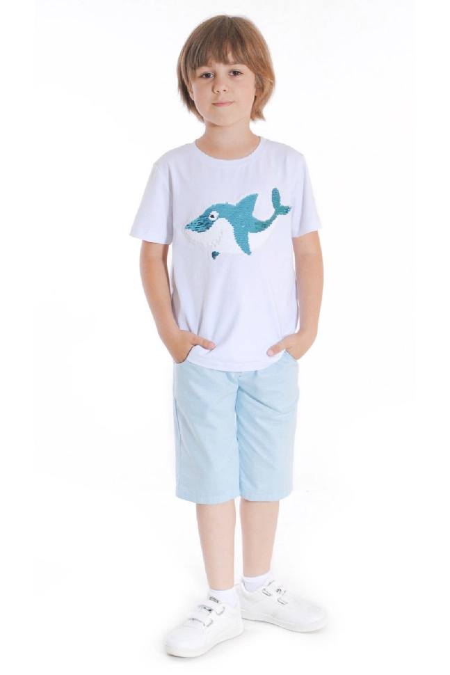 Джемпер мал,13-190,13-1901(белый,бел,,пайетки акула), (32-128)