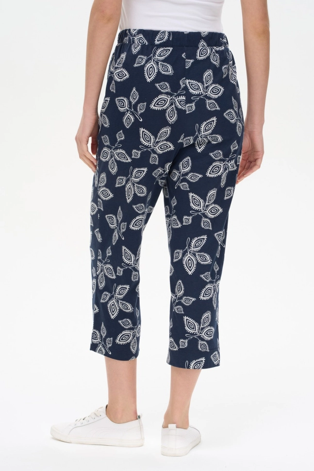 Брюки жен,b1280,b1280-p59.5s11(тёмно-синий,син-т,,молоч листья), (44-164)