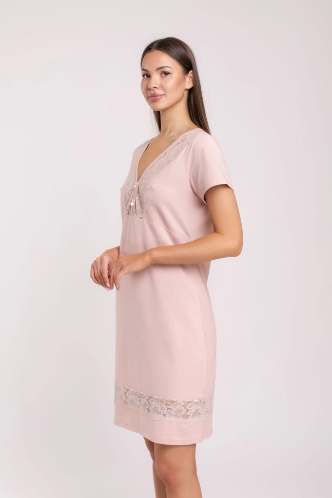 Сорочка ноч жен,s8204,s8204(серебристый пион,беж,,), (46-164)