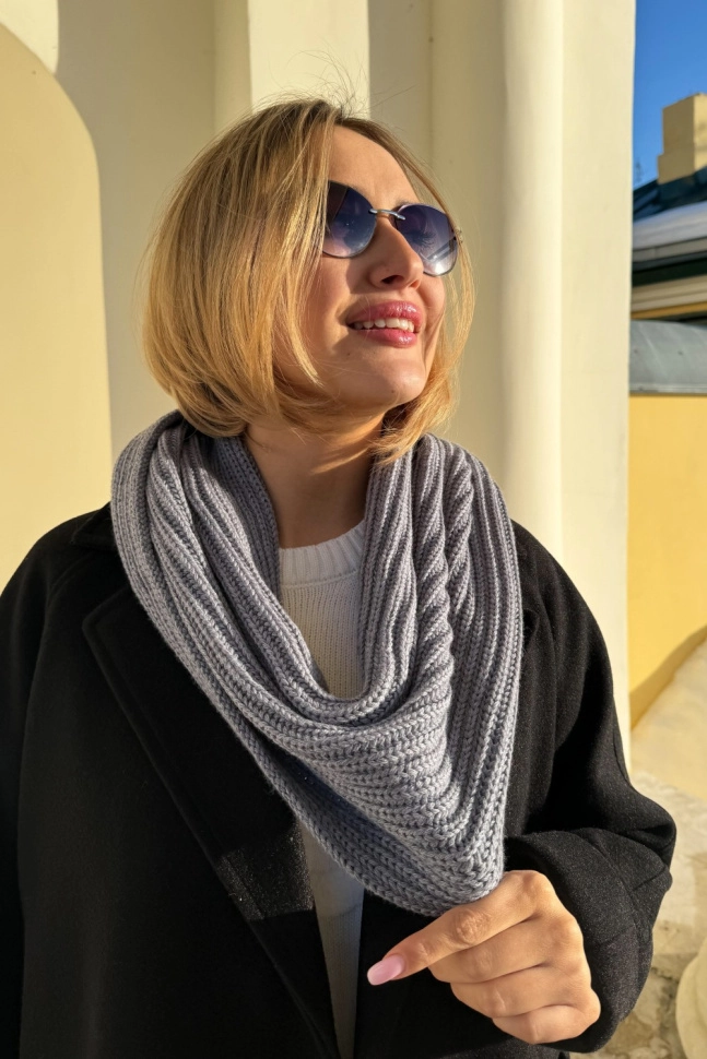 Шарф жен,с4031,0с2248(ртутный 8M0003 ALICE 2/28,сермел,,меринос спецзаказ), (48х36)