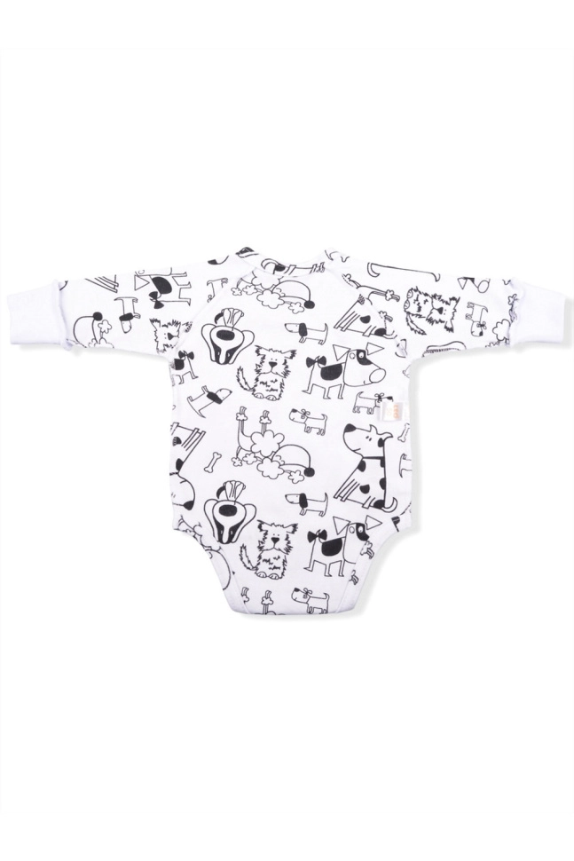 Боди мал,1001а-4,-(голубой+белый,бел,,собаки), (18-50)