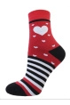 Носки жен,б1408,161(вишневый,красн,чер,сердца полос), (25)