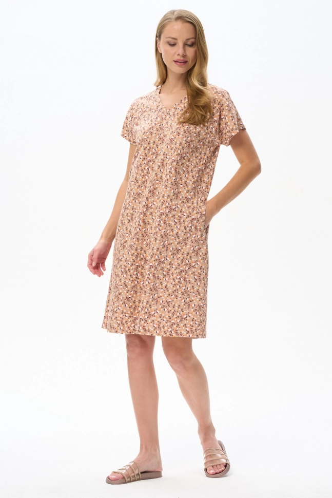 Платье жен,n2120,n2120-f34.5s03(карамельный,беж,,оранж тюльпаны), (48-164)