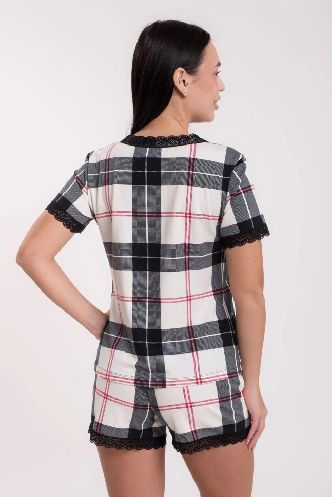 Пижама жен,s5535,s5058,s5058/39(молочная клетка,молоч,чер,), (42-170)