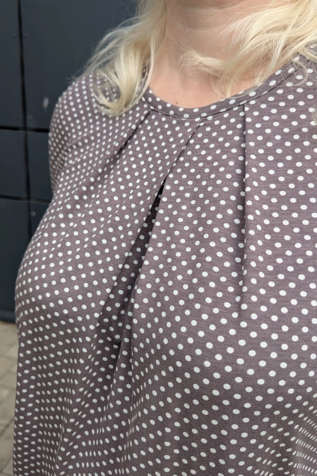 Джемпер жен,а1417,а141705(,корич,,бел горош), (48-158,164)