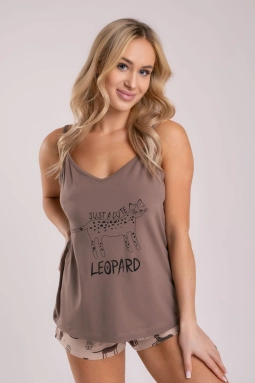 Пижама жен,s6742,s6742/5(мокко комб.,корич,беж,леопард), (44-170,176)