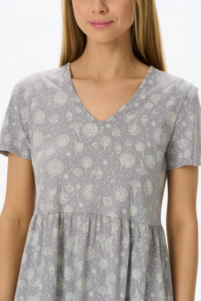 Платье жен,n1385,n1385-p90(серый,сер,,молоч цветы), (46-164)