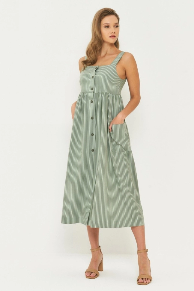 Сарафан жен,7221-30040,-(нежно-оливковый полоска,зел-св,,), (44-158,164)