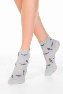 Носки жен,б1127,336(св.серый меланж,сермел-св,,сер перья), (23)