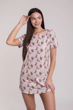 Сорочка ноч жен,s8210,s8210/20(кошечки-хаврошечки,сермел,беж,кошечки-хаврошечки 002815-V03), (44-164)