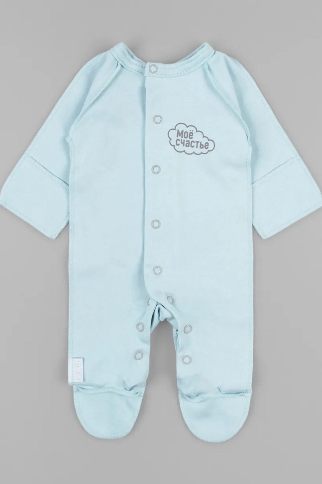 Комбинезон мал,1001а-16,-(белый/голубой,гол,,звёзды 2шт), (14-42)