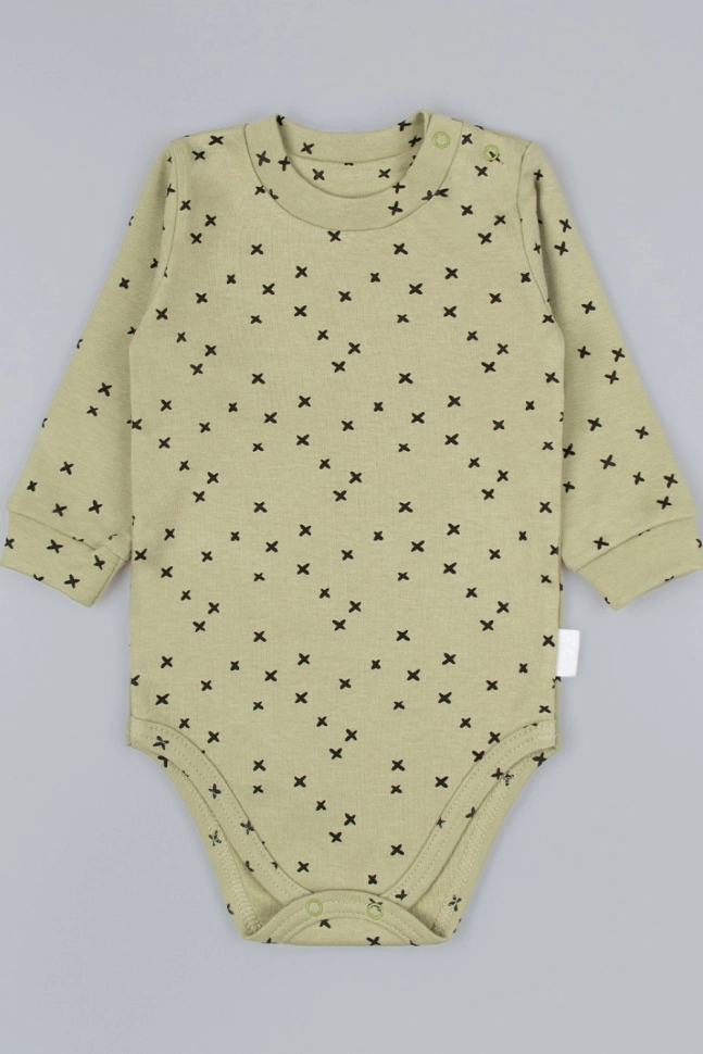 Боди мал,1001а-20,-(белый/оливковый,зел-св,,крестики), (22-68)
