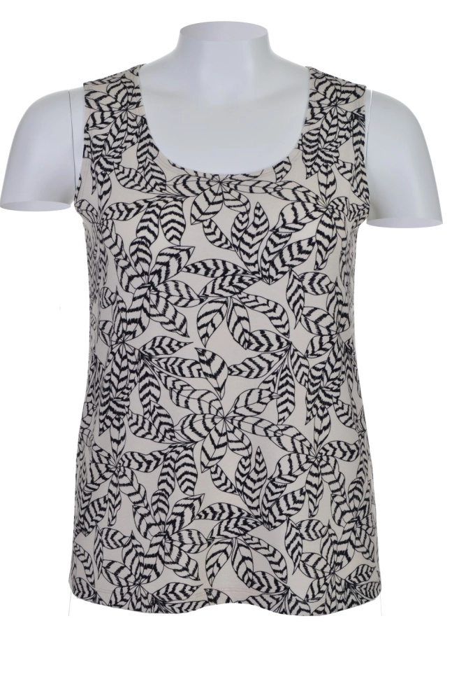 Майка жен,а1008,а100814(,беж,,чер листья), (48-158,164)