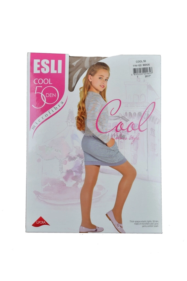 Колготки дев,16С-57СПЕ,esli cool 50(beige,беж,,), (128,134-20-21)