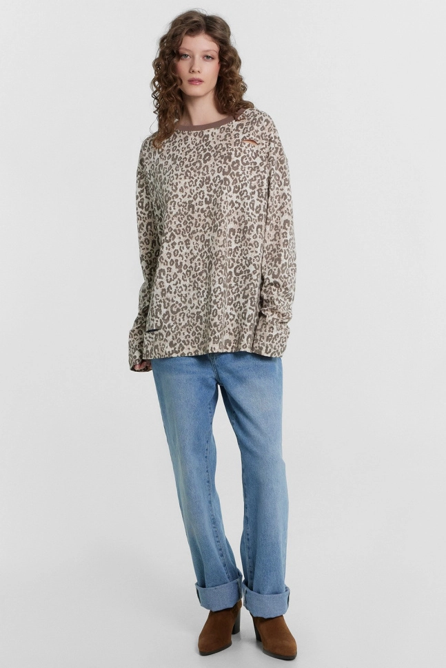 Джемпер жен,122868r,24-31950п-0(потертый леопард,беж,,), (46-164,170)