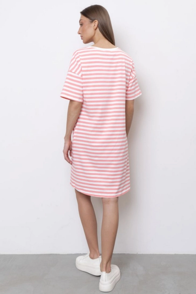 Платье жен,70184,1f-050(бело-розовый,роз,молоч,полоски), (46-170)