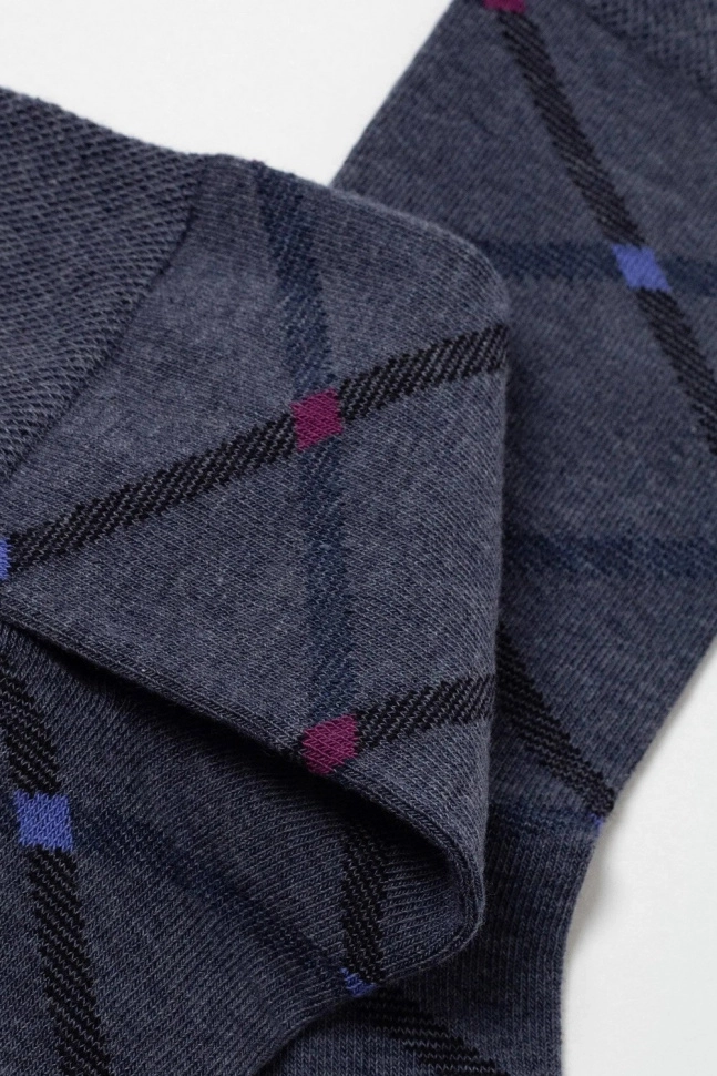 Носки муж,б2125,507(т.серый меланж,антрац,,ромбы), (25)