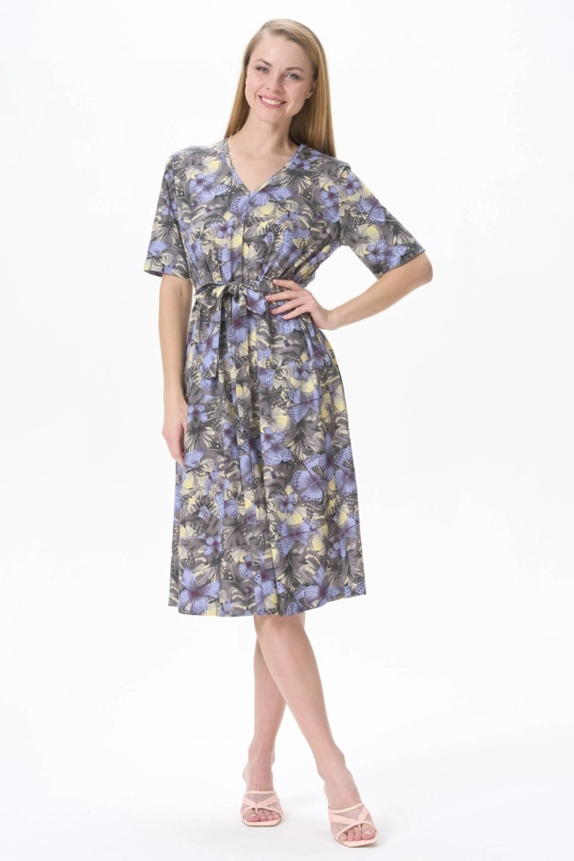 Платье жен,n0281,n0281-z90.3s11(серый,,,бабочки), (50-164)