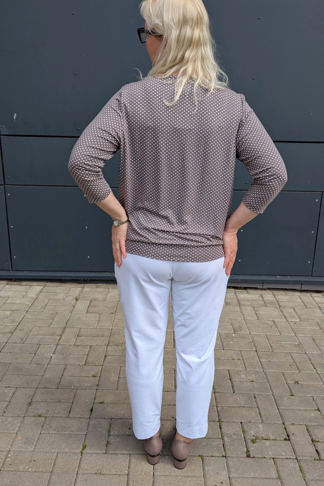 Джемпер жен,а1417,а141705(,корич,,бел горош), (48-158,164)