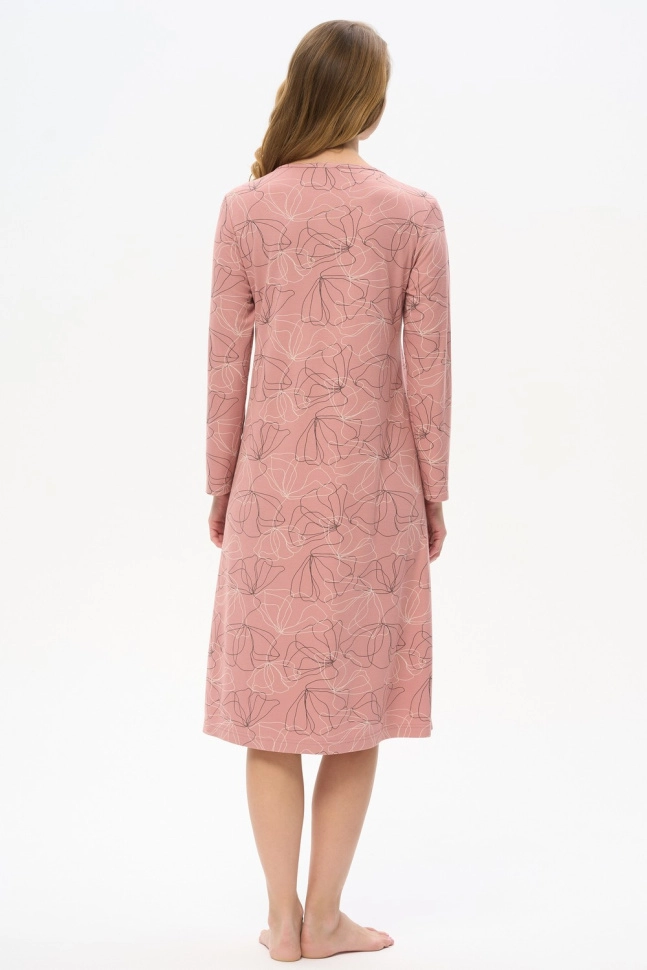 Сорочка ноч жен,s1555,s1555-p35.5f12(коралловый,роз,,цветы), (48-164)