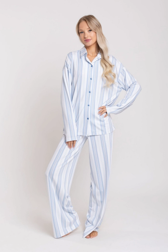 Пижама жен,s5470,s5404,s5404/20(белый с рис. 0201445,бел,,голуб полоски), (44-170)