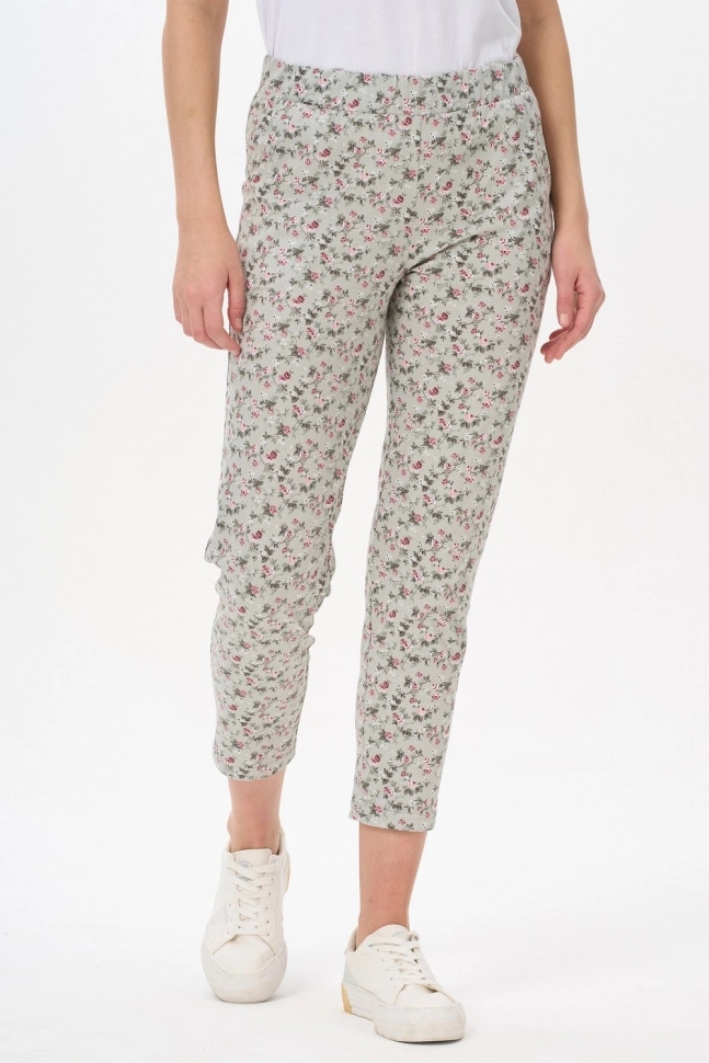 Брюки жен,b0264,b0264-f72.4s03(оливковый,зел-св,,роз розочки), (44-164)