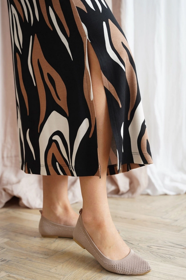 Платье жен,32900g,5с3857(набивка,корич,чер,абстракция), (48-158,164)