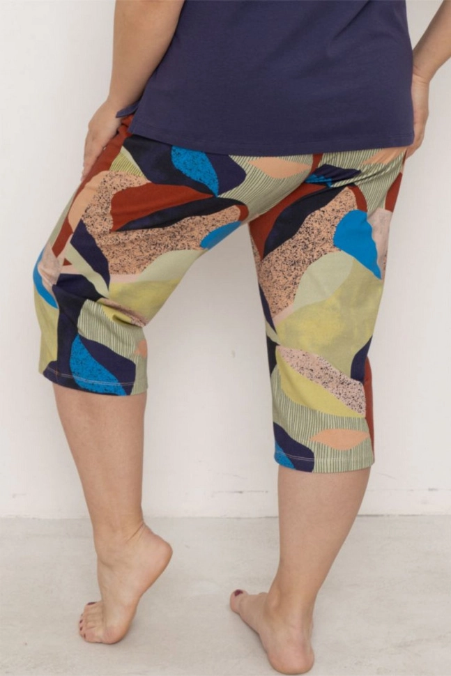 Бриджи жен,53014,1h-093(мультиколор,зел-св,персик,террак-син абстракц), (60-170)