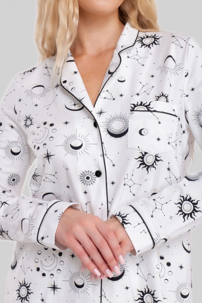 Пижама жен,s5422,s5404,s5404/33(молочный с рис. 3317,молоч,,созвездия на молочном), (44-170)