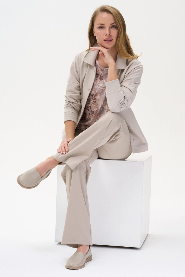 Джемпер жен,l0064,l0064-p19.5f15(бежевый,беж,,листья), (52-164)