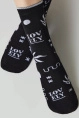 Носки жен,7с-47сп,567(черный,чер,бел листья надписи,), (23-25)
