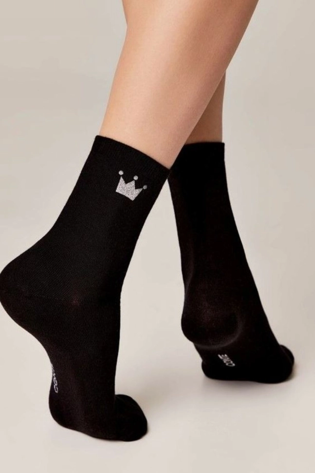 Носки жен,22с-40сп,430(черный,чер,,корона), (23-25)